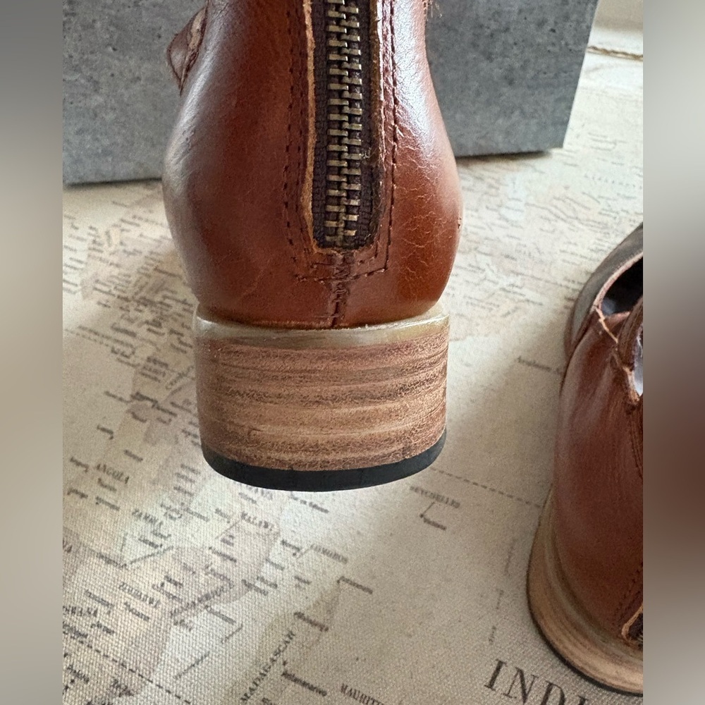 Freebird by Steven Malone Cognac Multi Leather Shoes Booties 9 - Picture 10 of 13